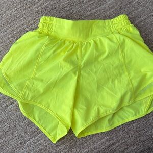 Lululemon size 2 hotty hot shorts bright yellow